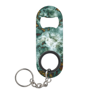 Groene marmertextuur met vinnen sleutelhanger flessenopener
