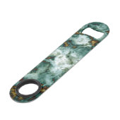 Groene marmertextuur met vinnen speed flessenopener (Voorkant Gekanteld)