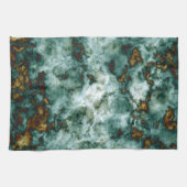 Groene marmertextuur met vinnen theedoek (Horizontaal)