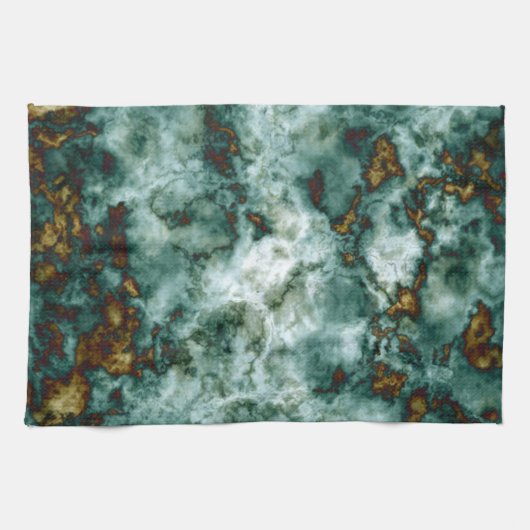 Groene marmertextuur met vinnen theedoek (Horizontaal)