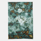 Groene marmertextuur met vinnen theedoek (Verticaal)