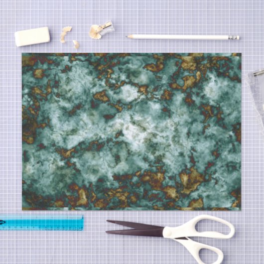Groene marmertextuur met vinnen tissuepapier (Craft)