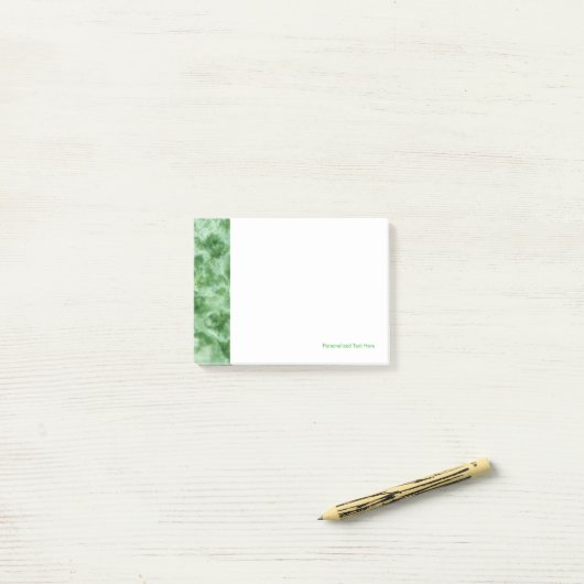 Groene marmertextuur post-it® notes (Op bureau)