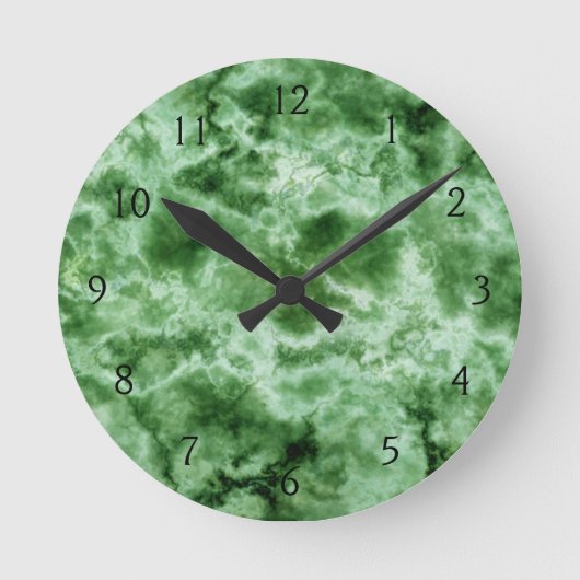 Groene marmertextuur ronde klok (Voorkant)