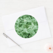 Groene marmertextuur ronde sticker (Envelop)