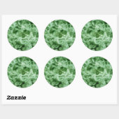 Groene marmertextuur ronde sticker (Vel)