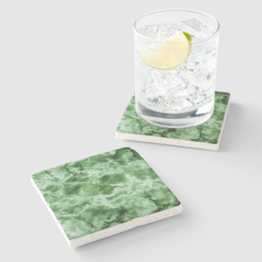 Groene marmertextuur stenen onderzetter (Zijkant)