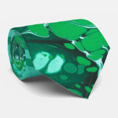 Groene marmertextuur stropdas (Opgerold)