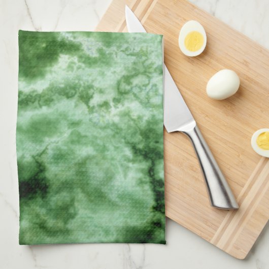 Groene marmertextuur theedoek (Quarter Fold)