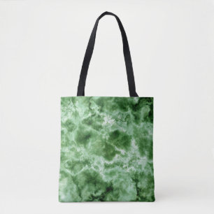 Groene marmertextuur tote bag