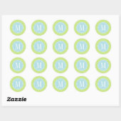 Groene Marokkaanse Tegels Lattice Gepersonaliseerd Ronde Sticker (Vel)