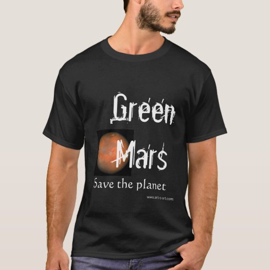Groene Mars, bespaar de planeet T-shirt (Voorkant)