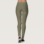 Groene Martini Olive Solid Color Print, neutraal Leggings (Achterkant)