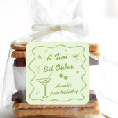 Groene Martini thema Verjaardagsfeest Vierkante Sticker