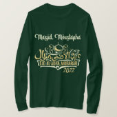 Groene Masjid Moustapha EID Mubarak Long Hoeve T-shirt (Design voorkant)