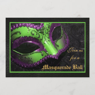 Groene Masker Masquerade Bal Halloween Uitnodiging
