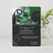 Groene Maskerade Bal Masker Kostuum Halloween Onde Kaart (Staand voorkant)