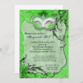 Groene Maskerade Bal Masker Kostuum Halloween Onde Kaart (Voorkant / Achterkant)