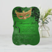 Groene Maskerade Bal Masker Kostuum Halloween Onde Kaart (Staand voorkant)