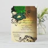 Groene Maskerade Bal Masker Kostuum Halloween Onde Kaart (Staand voorkant)