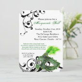 Groene Maskerade Bal Masker Kostuum Halloween Onde Kaart (Staand voorkant)