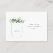 Groene Mason Jar Bruiloft Recept Verzoek Informatiekaartje (Achterkant)