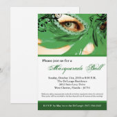 Groene Masquerade Masker Bal Kostuum Halloween Kaart (Voorkant / Achterkant)