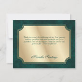 Groene Masquerade Masker Elegante Quinceanera Bedankkaart (Achterkant)