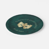 Groene Masquerade Masker Elegante Quinceanera Papieren Bordje (Gekanteld)