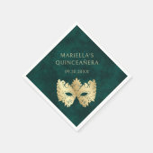 Groene Masquerade Masker Elegante Quinceanera Servet (Hoek)