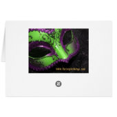 Groene Masquerade-maskerlijstkaart (Achterkant Horizontaal)