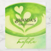 Groene Matcha Cup Baby Shower Wijn Etiket (Enkel label)