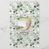 Groene Matcha Date Idee Delen Bruiloft Spelkaart Flyer (Achterkant)
