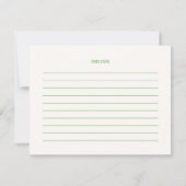 Groene Matcha Handgeschreven Vrijgezellenfeest Rec Kaart (Achterkant)