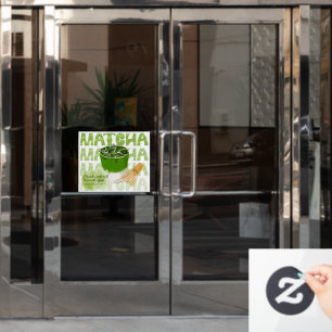 Groene Matcha met Melk en Vanille Promotie Raamsticker