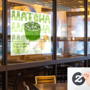 Groene Matcha met Melk en Vanille Promotie Raamsticker