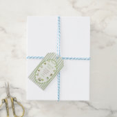 Groene Matcha Strepen Verjaardags Cadeautags Cadeaulabel (Met Touw)
