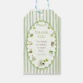 Groene Matcha Strepen Verjaardags Cadeautags Cadeaulabel (Voorkant)