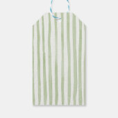Groene Matcha Strepen Verjaardags Cadeautags Cadeaulabel (Achterkant)