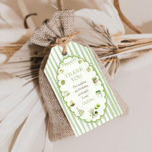 Groene Matcha Strepen Verjaardags Cadeautags
