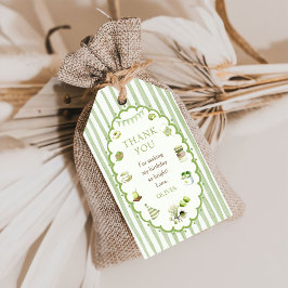 Groene Matcha Strepen Verjaardags Cadeautags Cadeaulabel