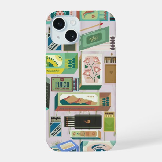 Groene Matchbox Hoesje iPhone 15 Case (Achterkant)