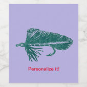 Groene Matuka-wimpel, vliegverbinding, vliegkunst Wijn Etiket (Enkel label)