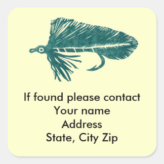Groene Matuka-wimpel, vliegvisserij, vliegverbindi Vierkante Sticker