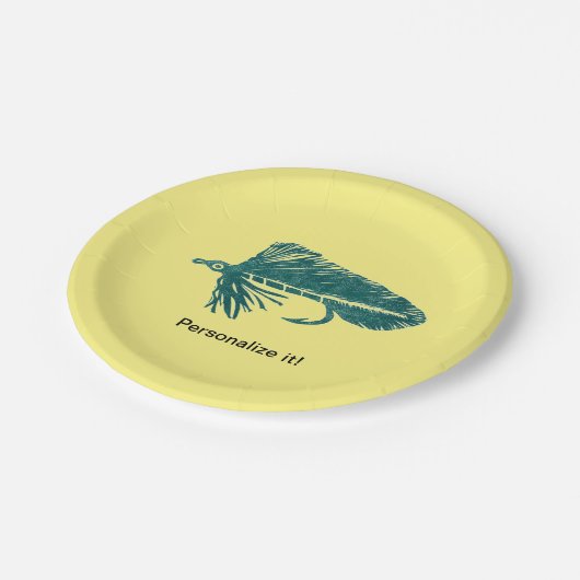 Groene Matuka-wimpelvisserij, vliegende kunst Papieren Bordje (Gekanteld)