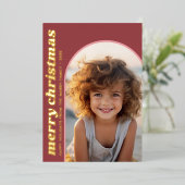 Groene Mauve Botanical - Moderne Fotoboog Folie Feestdagenkaart (Staand Voorkant)