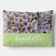 Groene & Mauve Hydrangea Bloemen Accessoire Pouch