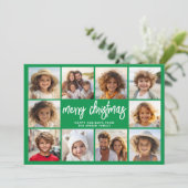 Groene MCM - 10 Fotocollage - Vrolijk Kerstfeest Feestdagenkaart (Staand voorkant)