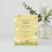 Groene Meadows Children's Birthday Party Invitatio Kaart (Staand voorkant)