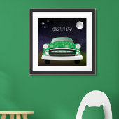 Groene Mean Retro Auto Jongenskamer Poster